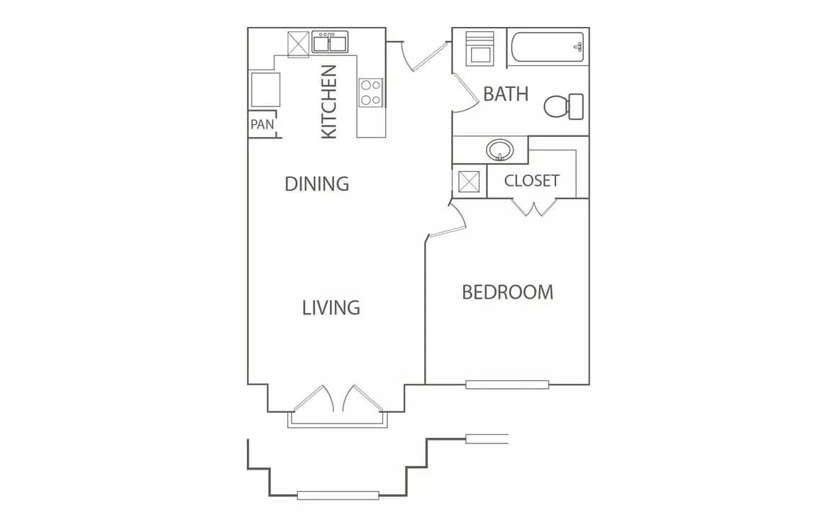 1 Bed • 1 Bath floor plan