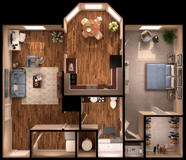 1 Bed 1 Bath Reno 2710 floor plan