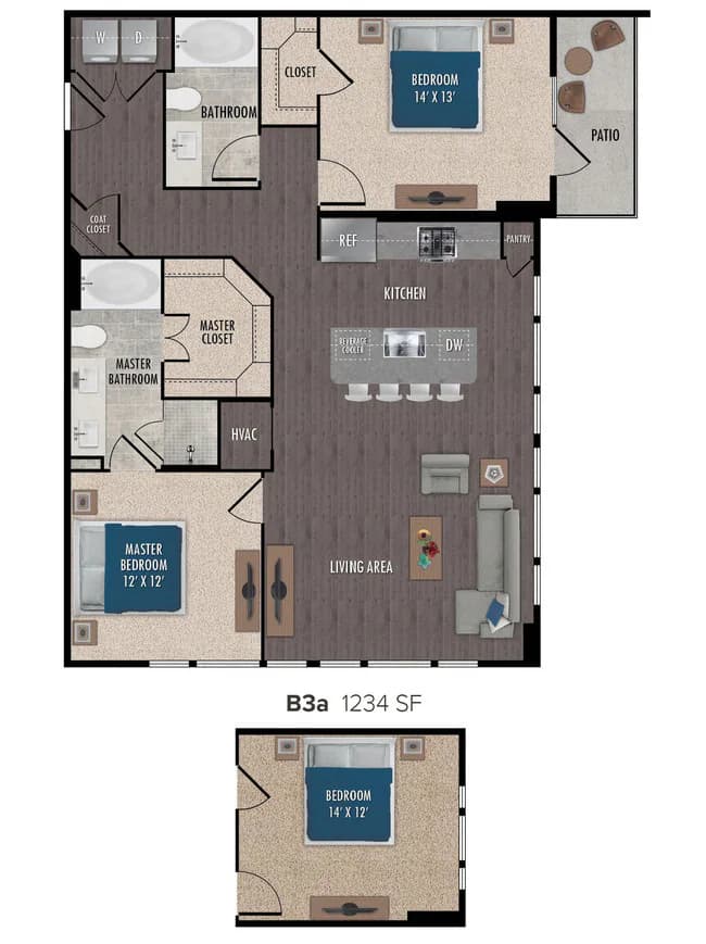 B3a-2x2 201 floor plan