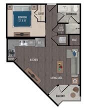 E1-Studio 826 floor plan