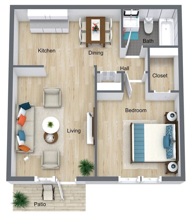 D-1x1 157 floor plan