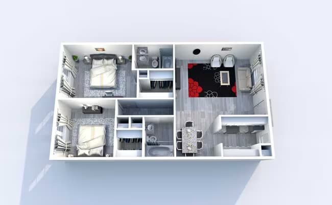 B2 Renovated 424 floor plan