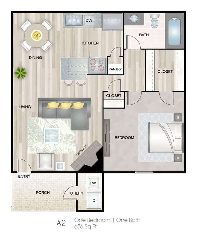 1x1 309 floor plan