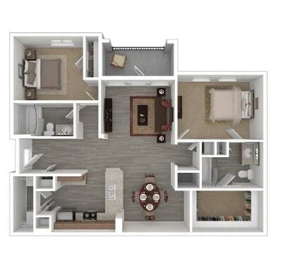 B2 - Partially Renovated floor plan