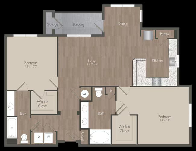 B3 - 2x2 2313 floor plan
