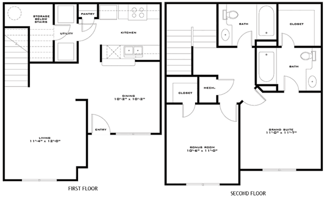 2 Bedroom 2 Bathroom 2004 floor plan