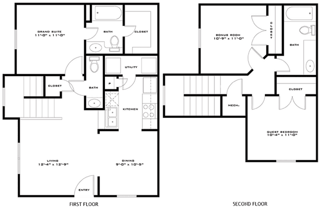 3 Bedroom 2.5 Bathroom 206 floor plan