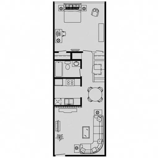 1 Bed • 1 Bath 263 floor plan