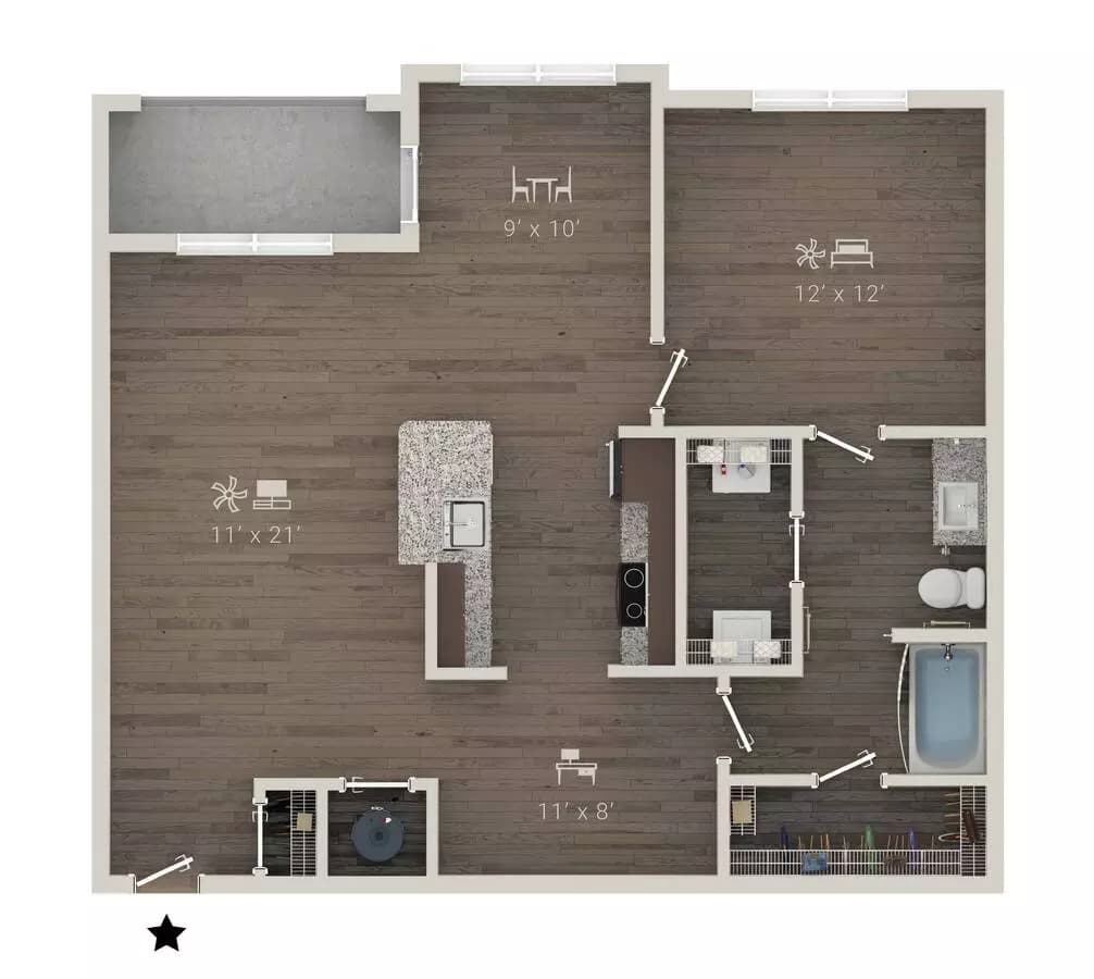 A2 + Den 1117 floor plan