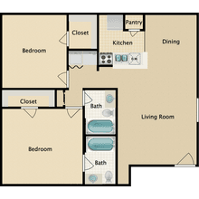 2X2DR A077 floor plan