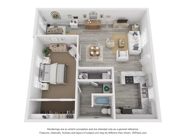 1x1I Luxury Rehab 820 sq ft 140 floor plan