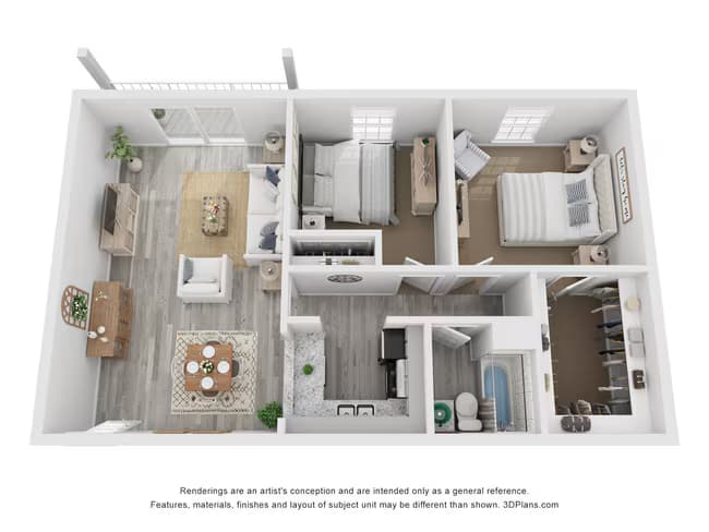 2 Bed 1 Bath Fully Furnished Luxury Renovated 3105 floor plan