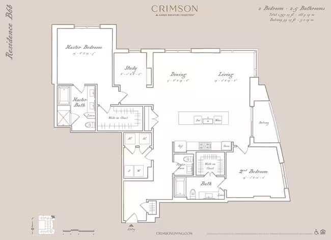 Residence B6B with study 0422 floor plan