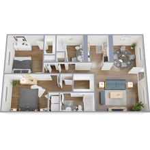 2x2 206D floor plan