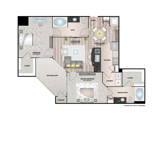 The Fontainebleau - Renovated 427 floor plan