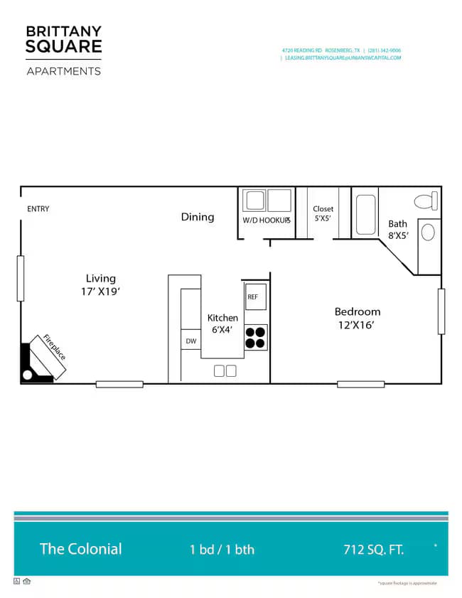 1X1- 798 sqft 2603 floor plan