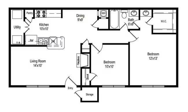 2X1- 800sqft 2510 floor plan