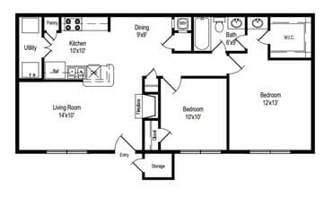 2X1- 800sqft 2516 floor plan