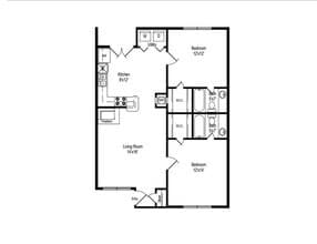 2X2- 888sqft 2108 floor plan