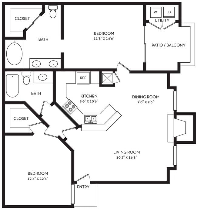 Unit 6-609 floor plan