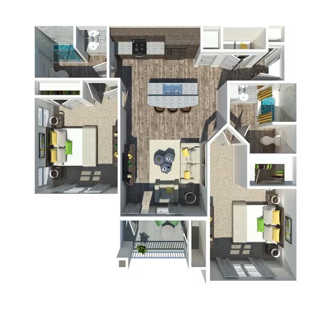 2 Beds • 2 Bath 5310 floor plan