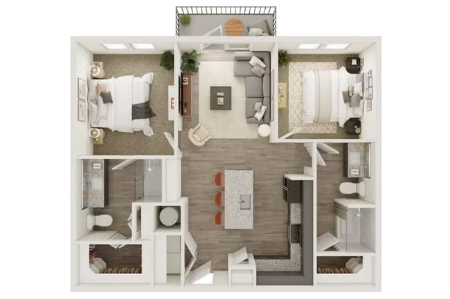 2 Beds • 2 Bath 3302 floor plan
