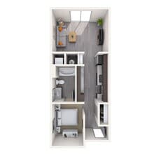 Studio 0x1 605-628 SF 225 floor plan