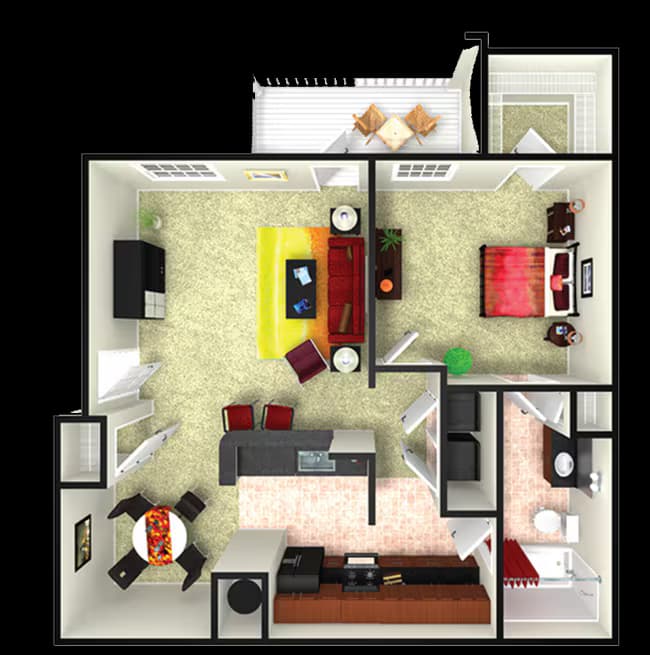 1 Bed • 1 Bath 11207 floor plan