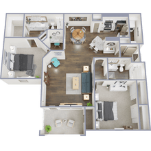 2 Bed x 2 Bath 6207 floor plan