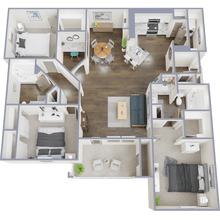 3 Bed x 2 Bath 2204 floor plan