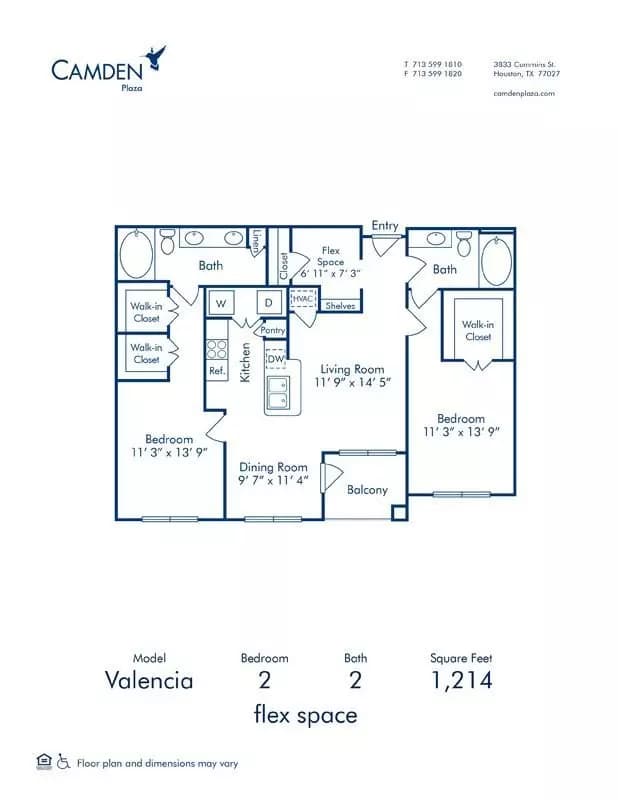 2 Beds • 2 Bath 1325 floor plan