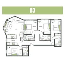 4BR/4BA - D3 Private floor plan