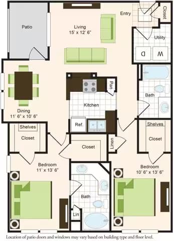 Unit 2-827 floor plan