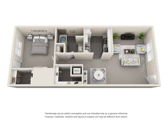 1 Bedroom 1 Bathroom 121 floor plan