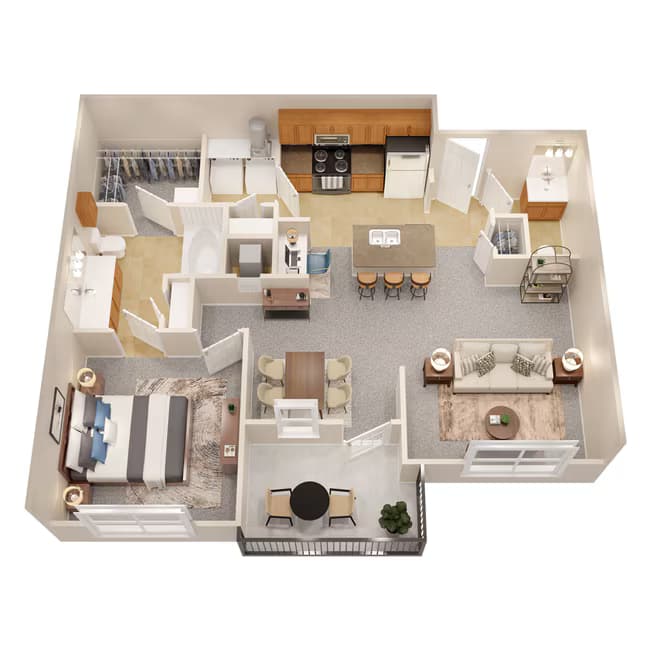 1 Bed • 1 Bath 08205 floor plan