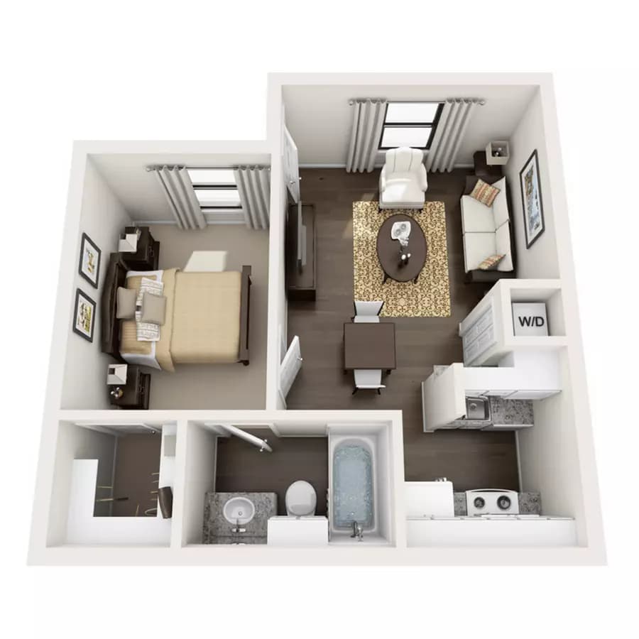 A1 - 1x1 Furnished floor plan