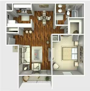 1 Bed • 1 Bath floor plan