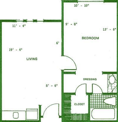 A2 1x1 B304 floor plan