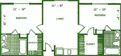 B1 2x2 F316 floor plan