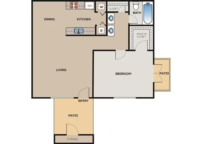 1 Bed • 1 Bath 2302 floor plan