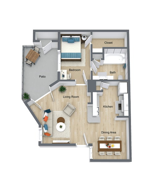 Unit 1-107 floor plan