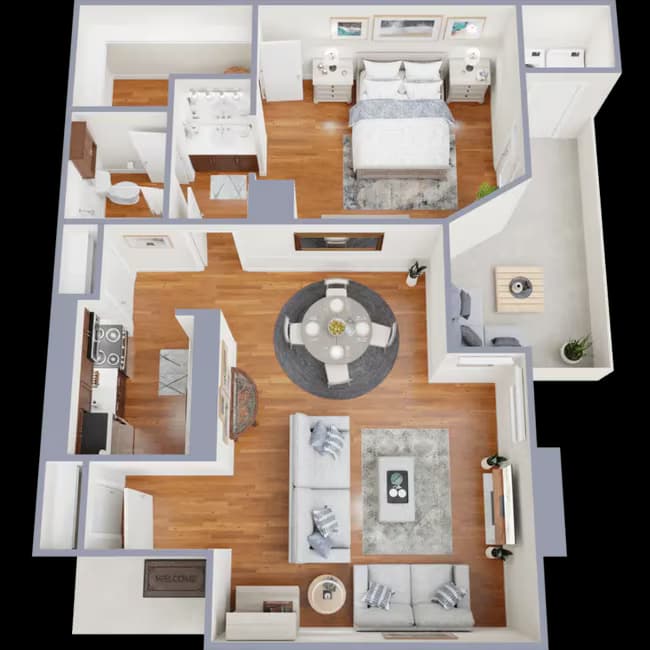 1x1 1110 floor plan