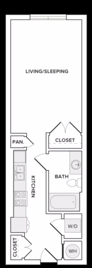 Studio • 1 Bath 834 floor plan