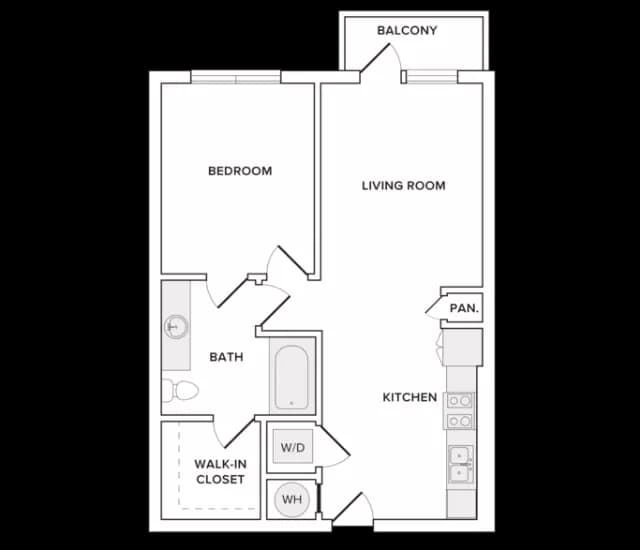 1 Bed • 1 Bath 554 floor plan