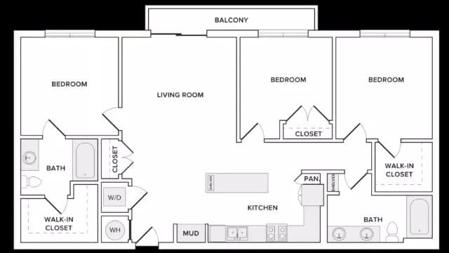 3 Beds • 2 Bath 321 floor plan