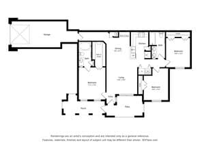 Three Bedroom Apartment - C1 1203 floor plan