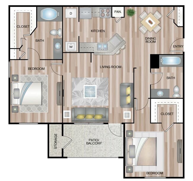 2-2 A 1307 floor plan
