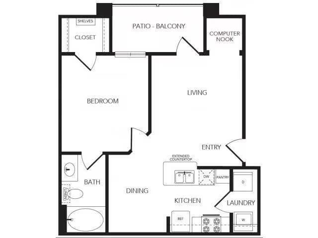 1 Bed • 1 Bath 3109 floor plan