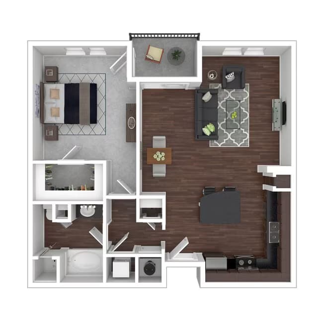 1 Bed • 1 Bath 3008 floor plan