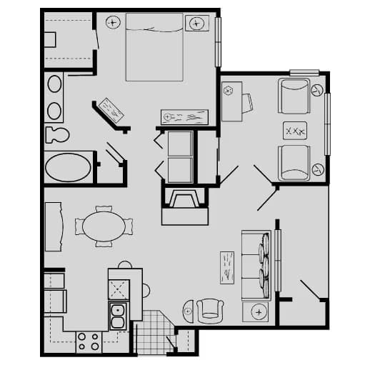 C + Den 1134 floor plan